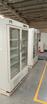 frigorifero vaccino del frigorifero della doppia farmacia biomedica di vetro ergonomica della porta 656L per l'attrezzatura dell'ospedale