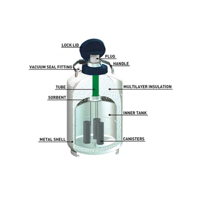Carro armato asciutto di piccola capacità criogenico YDH-3-80 dell'azoto liquido dello spedizioniere marittimo di PROMED
