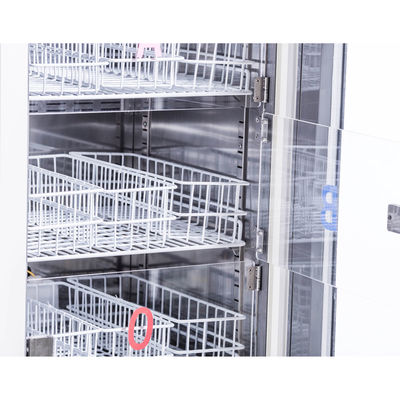Frigorifero biomedico portatile di vetro dei frigoriferi della banca del sangue di grado 208L della porta 4 del gelo automatico